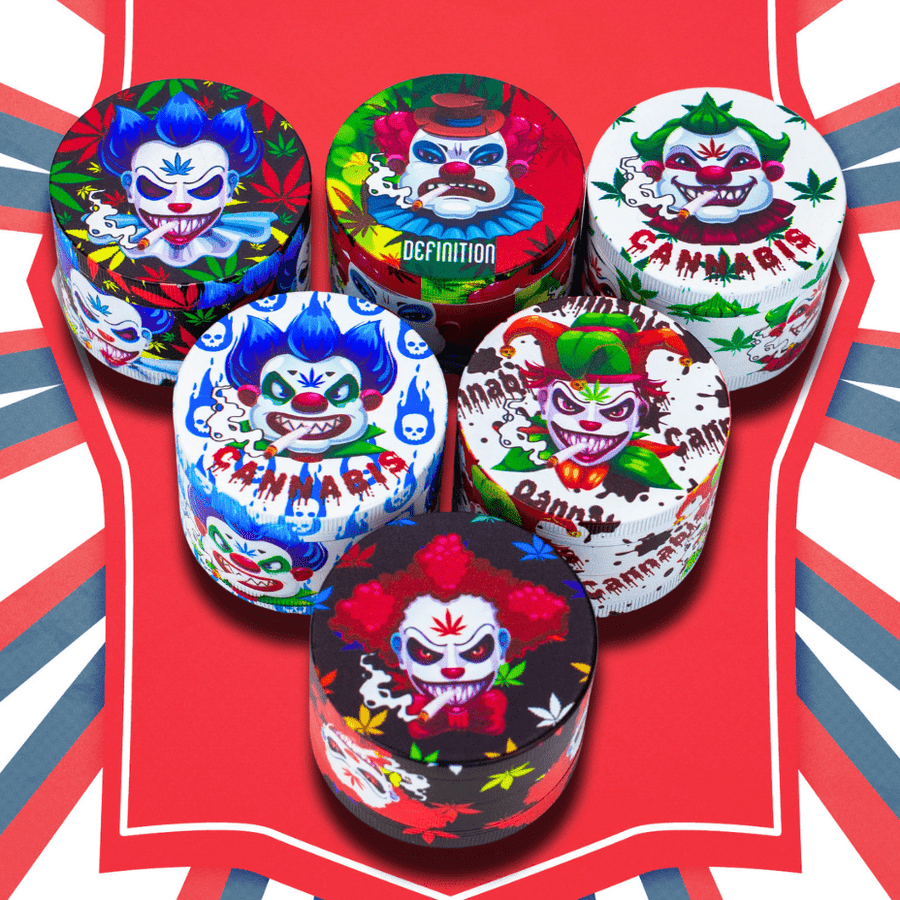 Genie 4-Piece Clown Metal Grinder-63mm 63mm / 45mm Airdrie Vape SuperStore and Bong Shop Alberta Canada