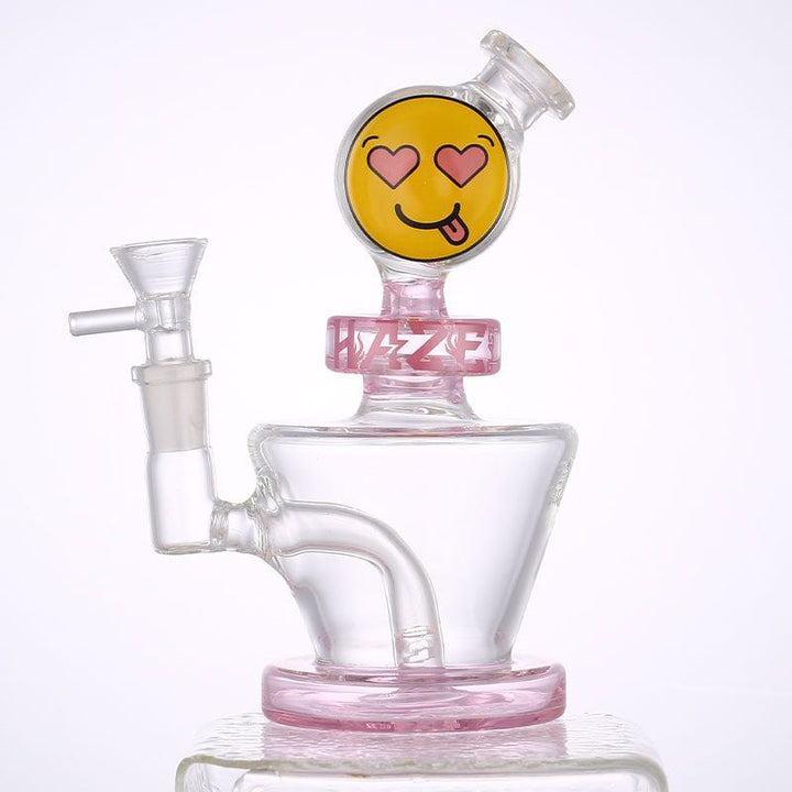 Haze Glass Smiley Face Bong-7" Pink Airdrie Vape SuperStore and Bong Shop Alberta Canada