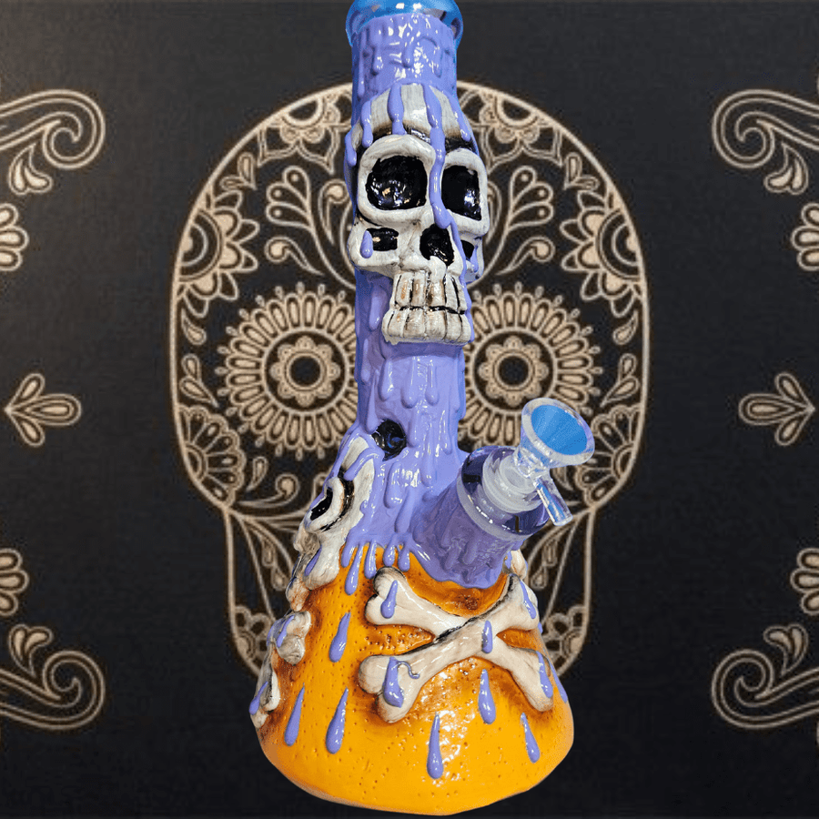 High Class Glass 7mm Day Of The Dead Beaker 7mm Airdrie Vape SuperStore and Bong Shop Alberta Canada