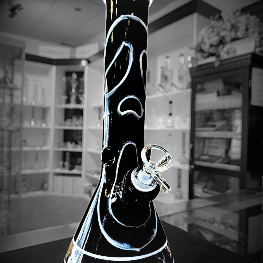 High Class Glass 7mm Glow-in-the-Dark Scream Beaker 14" 9mm Airdrie Vape SuperStore and Bong Shop Alberta Canada