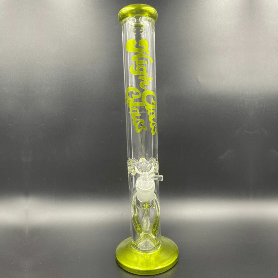 High Class Glass 7mm Plated Straight Tube 14" 14" / Lime Airdrie Vape SuperStore and Bong Shop Alberta Canada