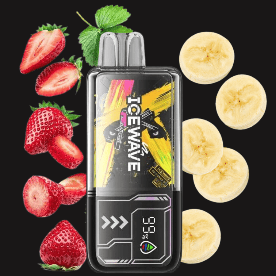 Icewave X8500 Disposable Vape-Strawberry Banana 20mg Airdrie Vape SuperStore and Bong Shop Alberta Canada