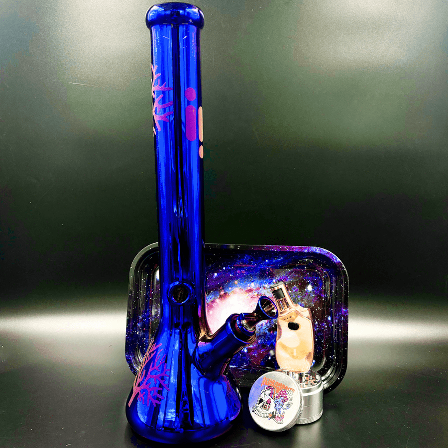 Infyniti 7mm Metallic Tree Of Life Beaker 18" Blue Purple Airdrie Vape SuperStore and Bong Shop Alberta Canada