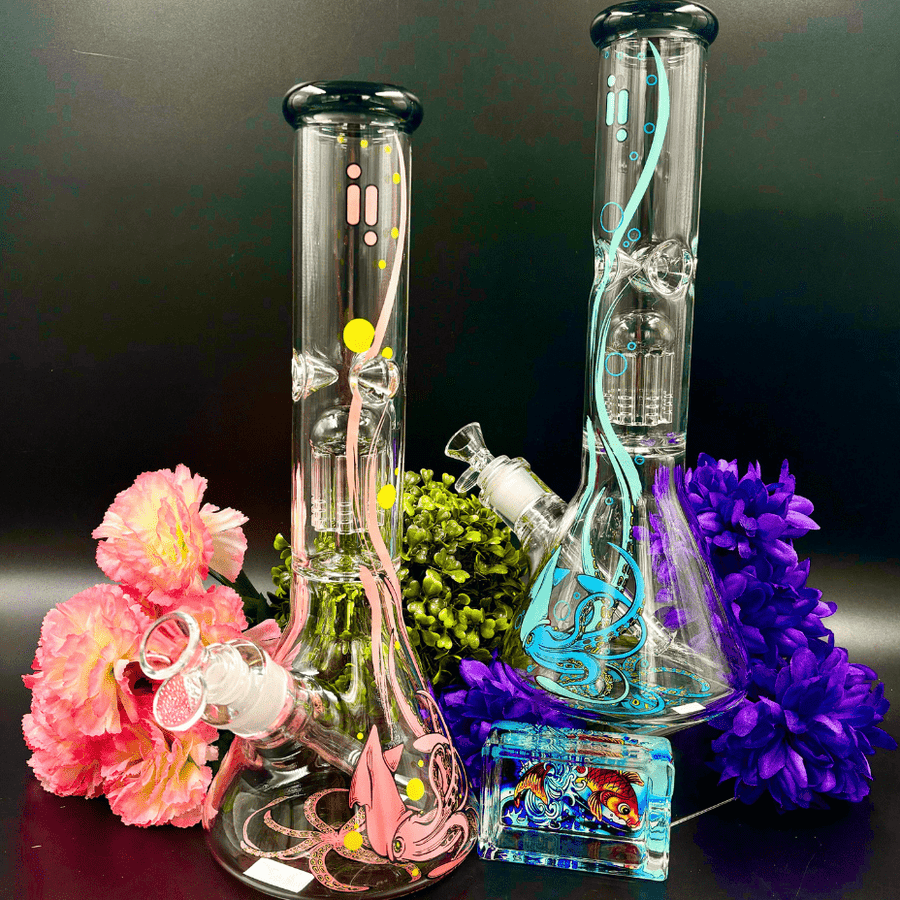 Infyniti Untamed 7mm Squid Beaker w/ Tree Perc  14" Airdrie Vape SuperStore and Bong Shop Alberta Canada