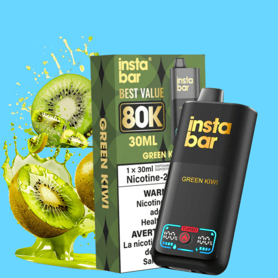 Insta Bar 80K Disposable Vape-Green Kiwi Airdrie Vape SuperStore and Bong Shop Alberta Canada