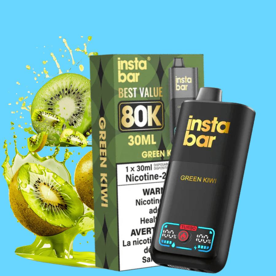 Insta Bar 80K Disposable Vape-Green Kiwi Airdrie Vape SuperStore and Bong Shop Alberta Canada