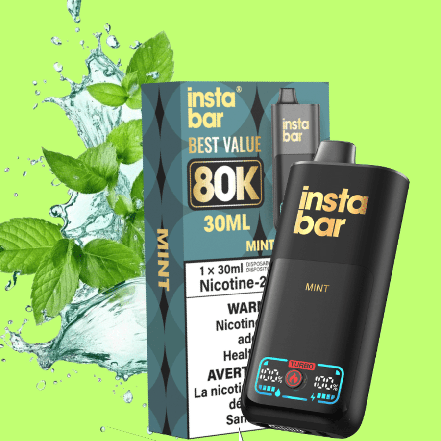 Insta Bar 80K Disposable Vape-Mint 20mg / 80000 Puffs Airdrie Vape SuperStore and Bong Shop Alberta Canada