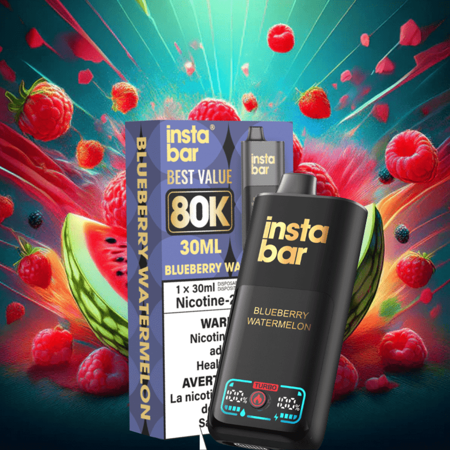 Insta Bar 80K Disposable Vape-Raspberry Watermelon Airdrie Vape SuperStore and Bong Shop Alberta Canada