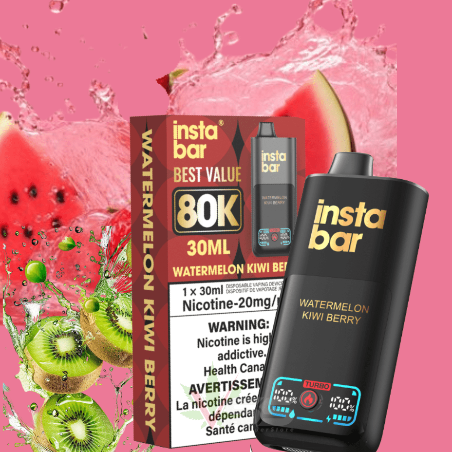 Insta Bar 80K Disposable Vape-Watermelon Kiwi Berry Airdrie Vape SuperStore and Bong Shop Alberta Canada