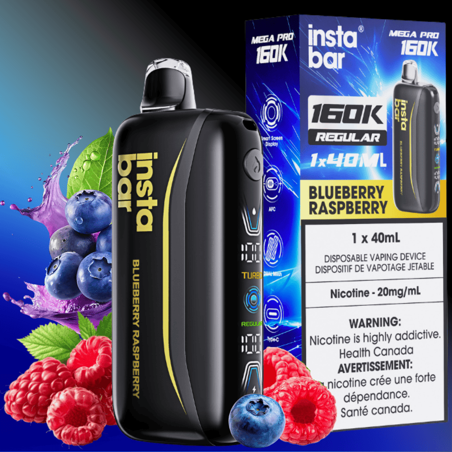 Insta Bar Mega Pro 160K Disposable Vape - Blueberry Raspberry 20mg / 160000 Airdrie Vape SuperStore and Bong Shop Alberta Canada