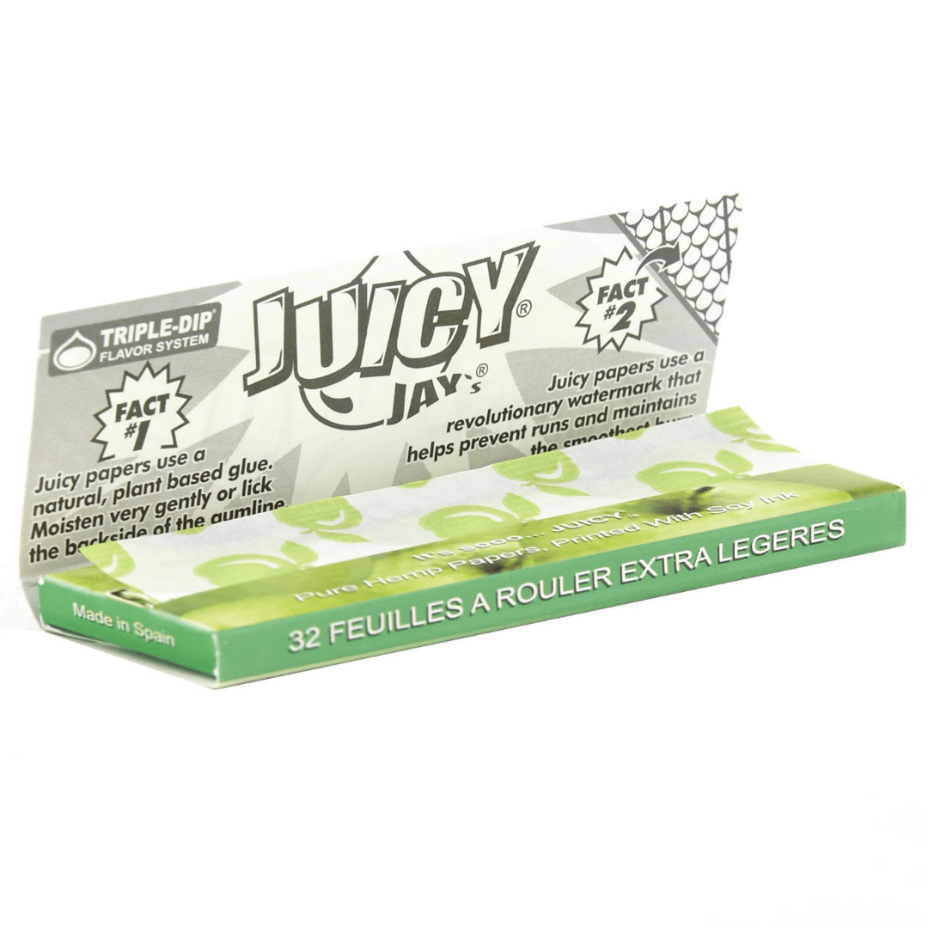 Juicy Jay's Juicy Jay's Green Apple Flavoured Rolling Papers 1 1/4 1¼ / Green Apple Juicy Jay's Green Apple Rolling Papers 1 1/4-Airdrie Vape SuperStore 