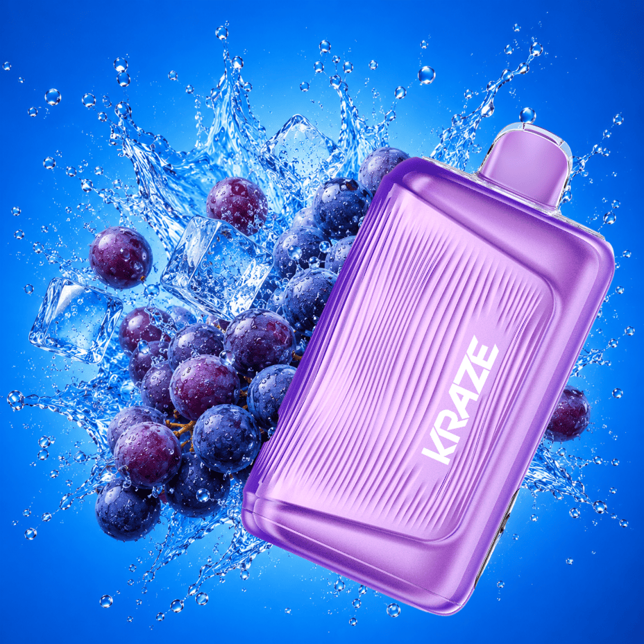 Kraze Giga 150K Disposable Vape - Grape Ice 20mg / 150000 Puffs Airdrie Vape SuperStore and Bong Shop Alberta Canada