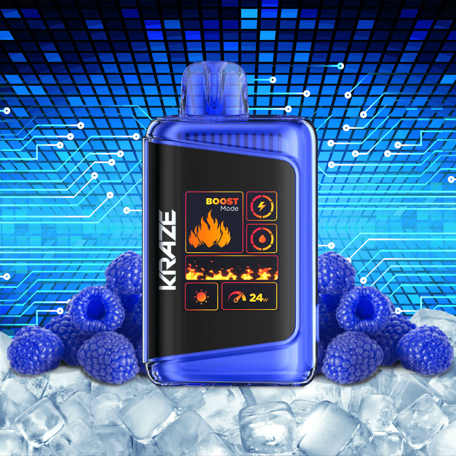 Kraze HD Mega 20k Disposable Vape - Blue Razz Ice 20000 Puffs / 20mg Airdrie Vape SuperStore and Bong Shop Alberta Canada