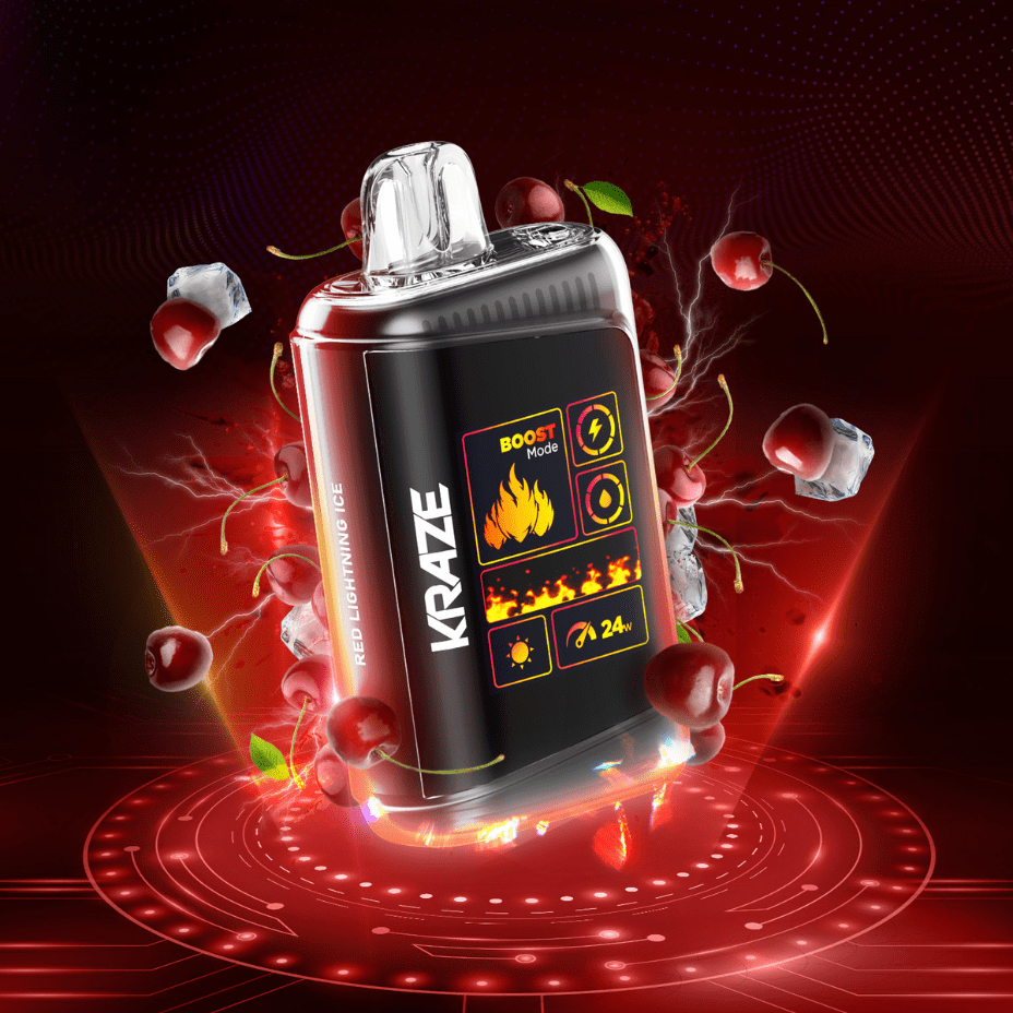 Kraze HD Mega 20k Disposable Vape - Red Lightning Ice Airdrie Vape & Bong - Airdrie Vape SuperStore & Bong Shop Kraze HD Mega 20k Disposable Vape - Red Lightning Ice Airdrie Vape & Bong - Airdrie Vape SuperStore & Bong Shop