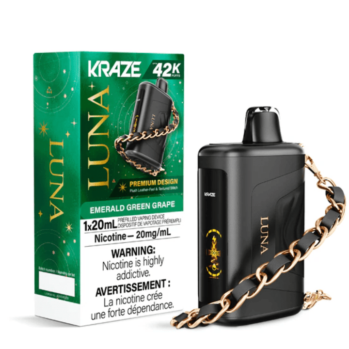 Kraze Luna Disposable Vape-Emerald Green Grape Airdrie Vape SuperStore and Bong Shop Alberta Canada
