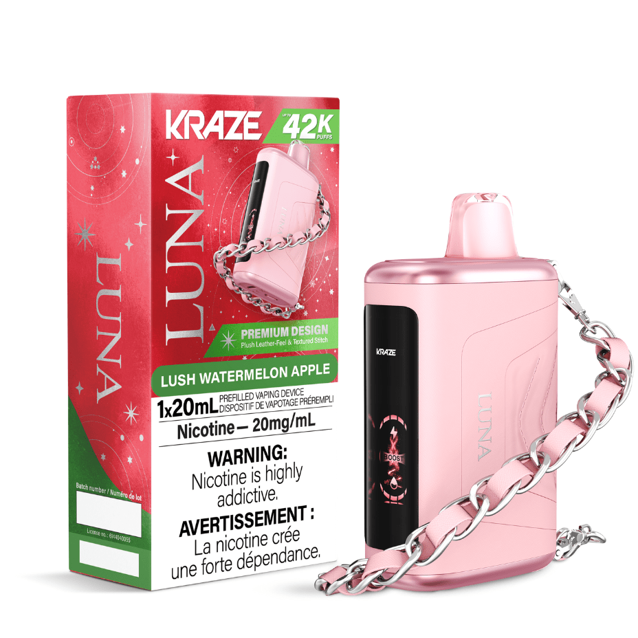 Kraze Luna Disposable Vape-Lush Watermelon Apple Airdrie Vape SuperStore and Bong Shop Alberta Canada