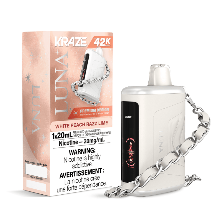 Kraze Luna Disposable Vape-White Peach Razz Lime Airdrie Vape SuperStore and Bong Shop Alberta Canada