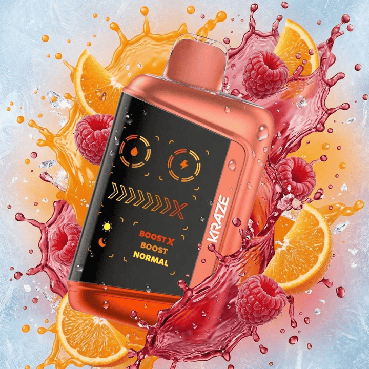 Kraze Mega X 48K Disposable Vape - Orange Raspberry KO Ice Airdrie Vape SuperStore and Bong Shop Alberta Canada