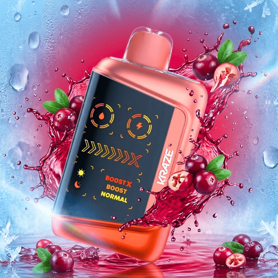 Kraze Mega X 48K Disposable Vape - Punch Series Cranberry KO Ice Airdrie Vape SuperStore and Bong Shop Alberta Canada