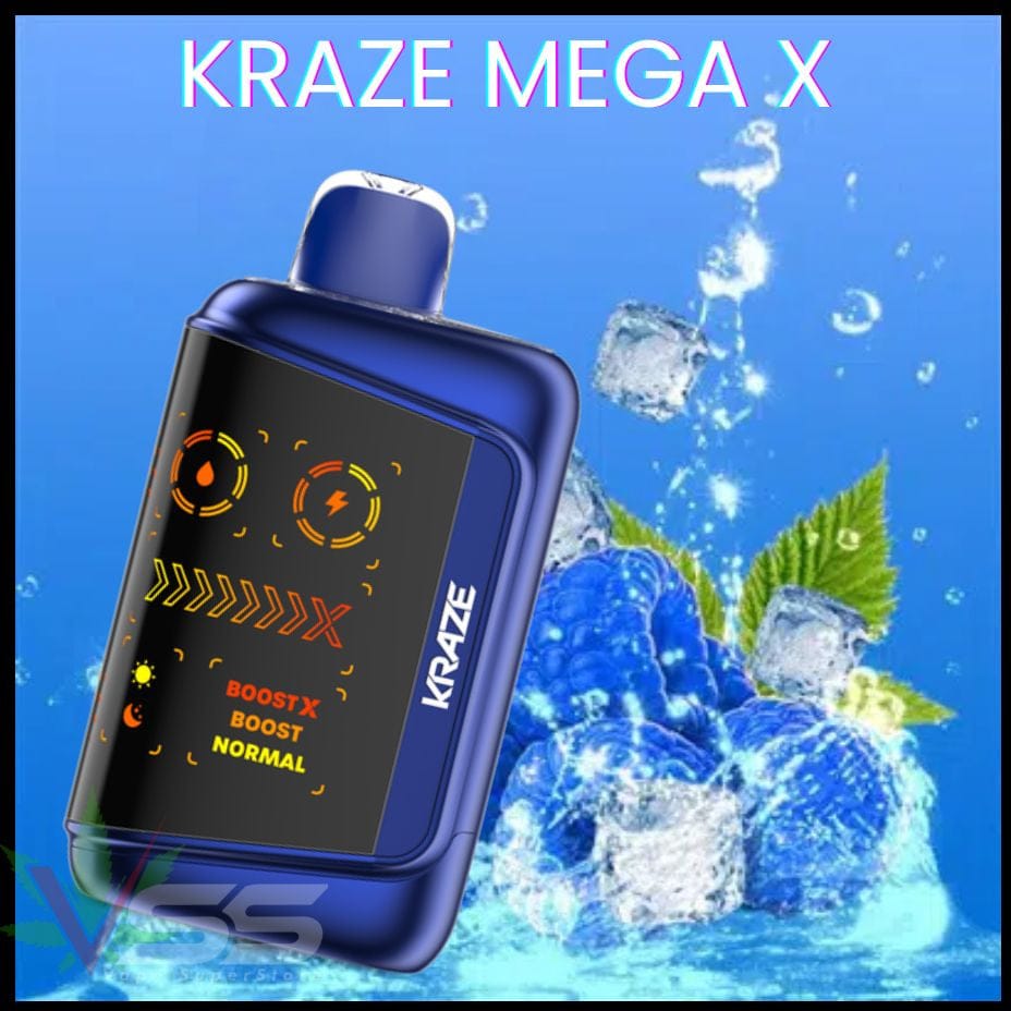 Kraze Mega X 48K - Tangy Blue Razz Ice Airdrie Vape SuperStore and Bong Shop Alberta Canada