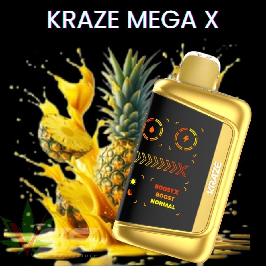 Kraze Mega X 48K - Tangy Pineapple Ice Airdrie Vape SuperStore and Bong Shop Alberta Canada