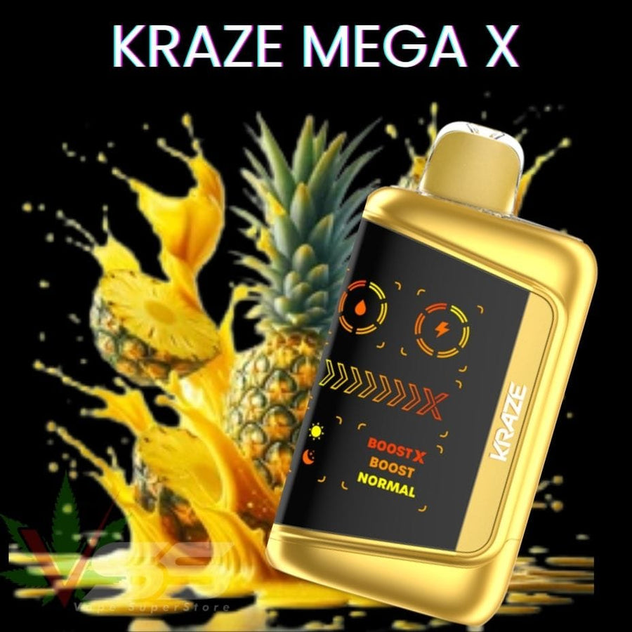 Kraze Mega X 48K - Tangy Pineapple Ice Airdrie Vape SuperStore and Bong Shop Alberta Canada