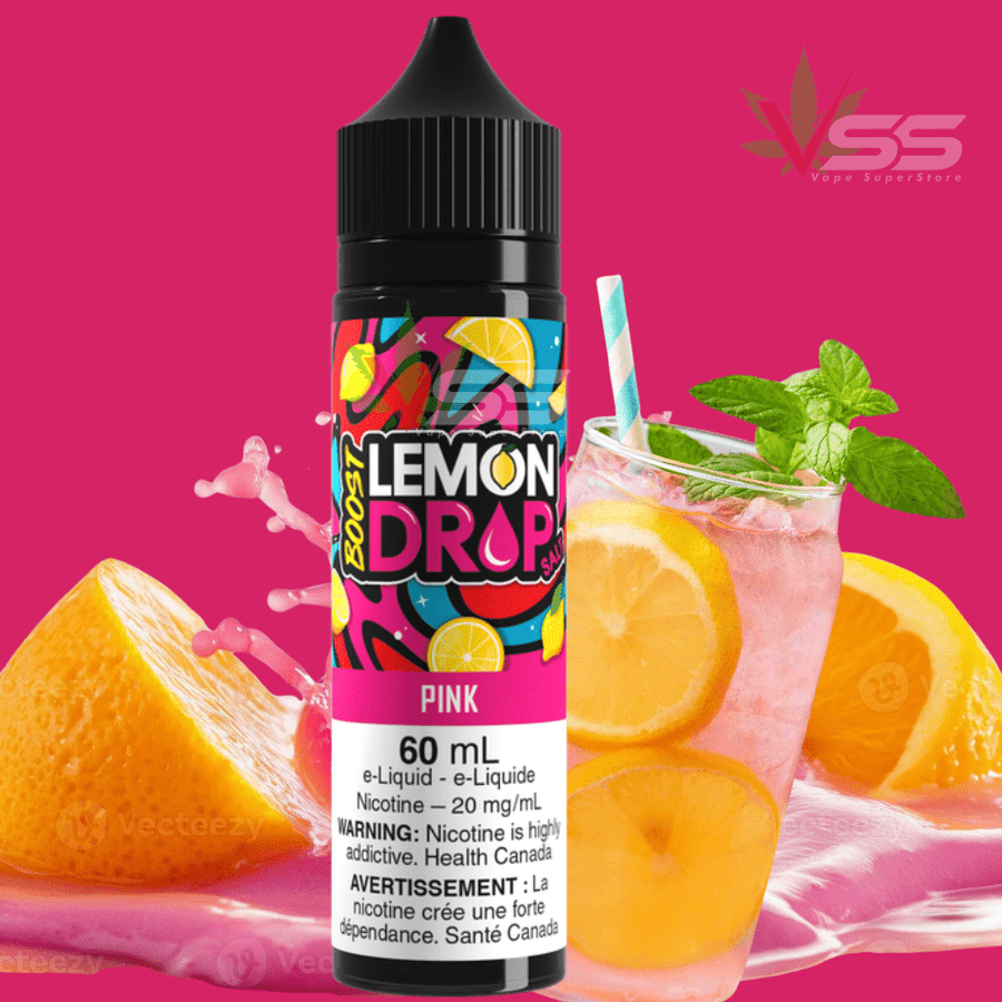 Lemon Drop Boost Salt Nic 60ml - Pink Airdrie Vape SuperStore and Bong Shop Alberta Canada