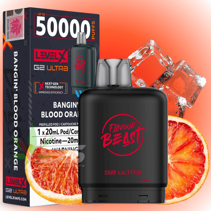 Level X G2 Ultra Flavour Beast Pod 50k-Bangin' Blood Orange Iced 50000 / 20mg Airdrie Vape SuperStore and Bong Shop Alberta Canada