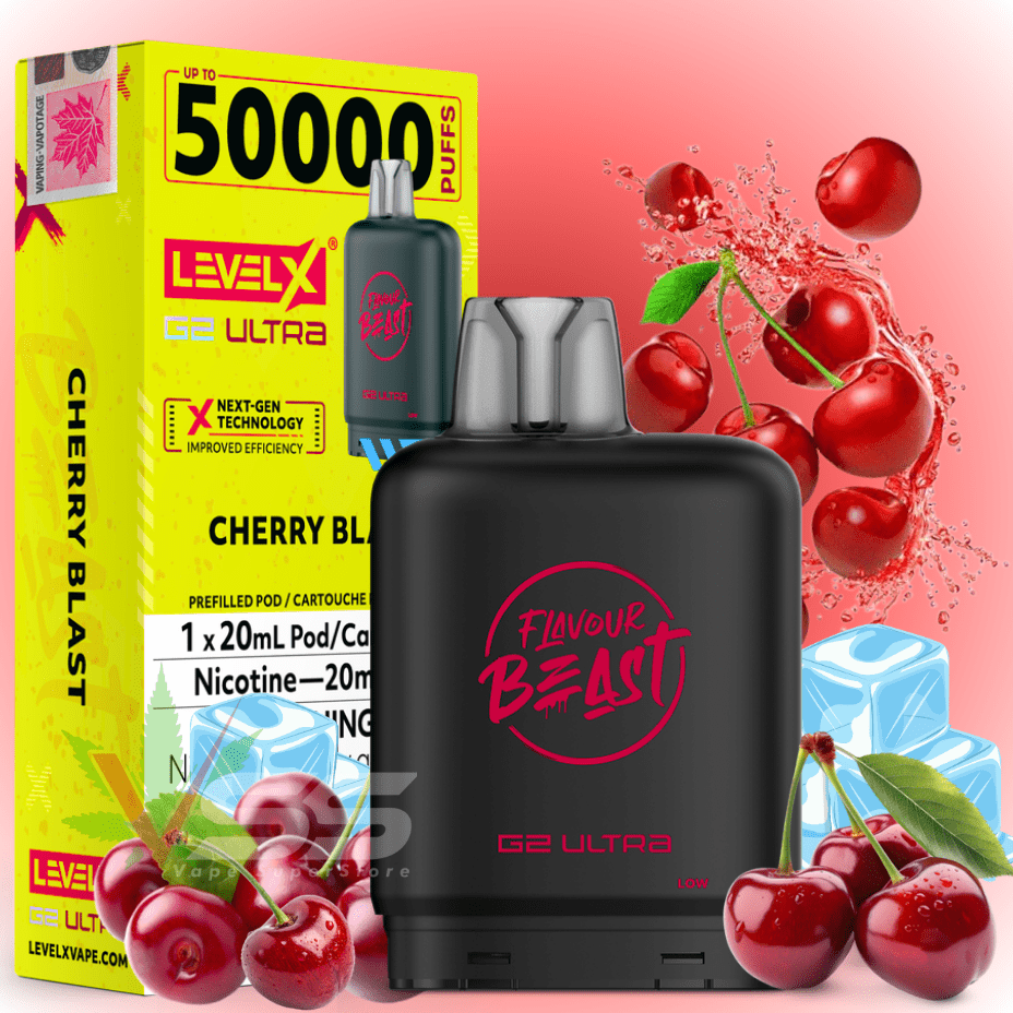Level X G2 Ultra Flavour Beast Pod 50k-Cherry Blast Iced Airdrie Vape SuperStore and Bong Shop Alberta Canada