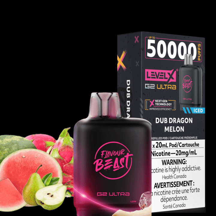 Level X G2 Ultra Flavour Beast Pod 50k-Dub Dragon Melon Airdrie Vape SuperStore and Bong Shop Alberta Canada