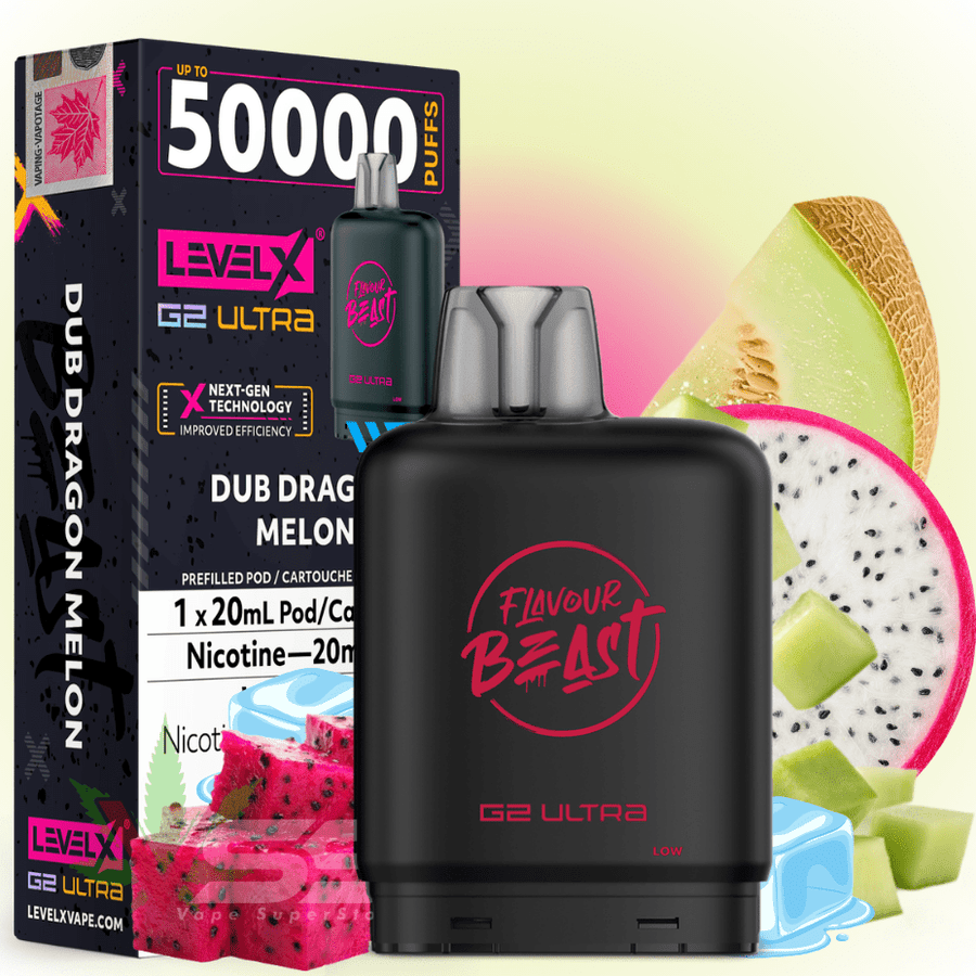 Level X G2 Ultra Flavour Beast Pod 50k-Dub Dragon Melon Airdrie Vape SuperStore and Bong Shop Alberta Canada