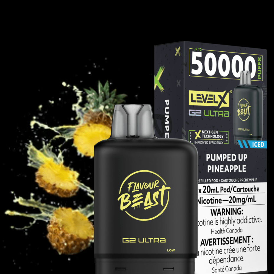 Level X G2 Ultra Flavour Beast Pod 50k-Pumped Up Pineapple Iced Airdrie Vape SuperStore and Bong Shop Alberta Canada
