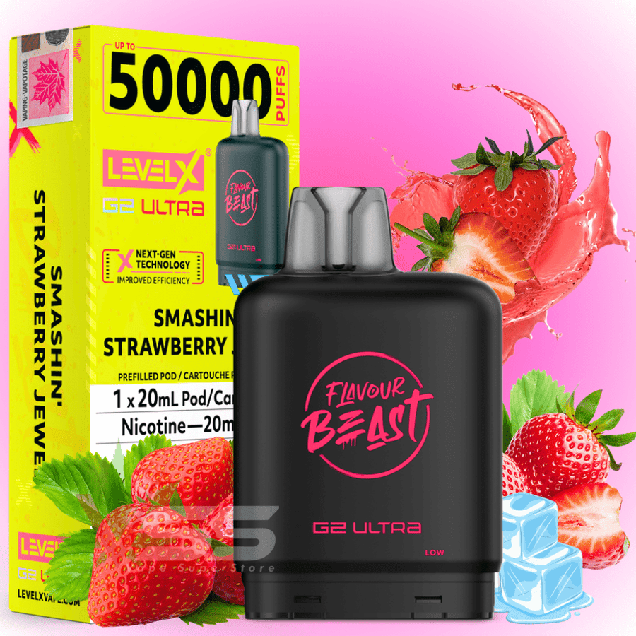 Level X G2 Ultra Flavour Beast Pod 50k-Smashin Strawberry Jewel Iced Airdrie Vape SuperStore and Bong Shop Alberta Canada
