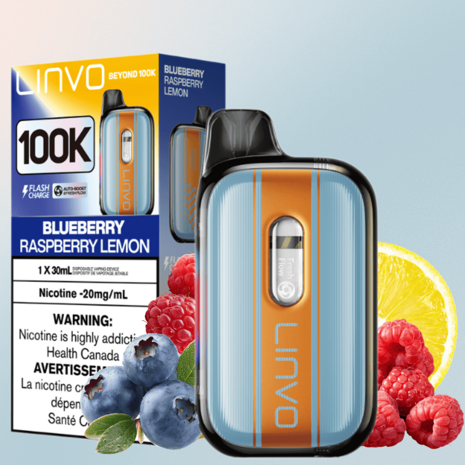 Linvo Beyond 100K Disposable Vape - Blueberry Raspberry Lemon Airdrie Vape SuperStore and Bong Shop Alberta Canada