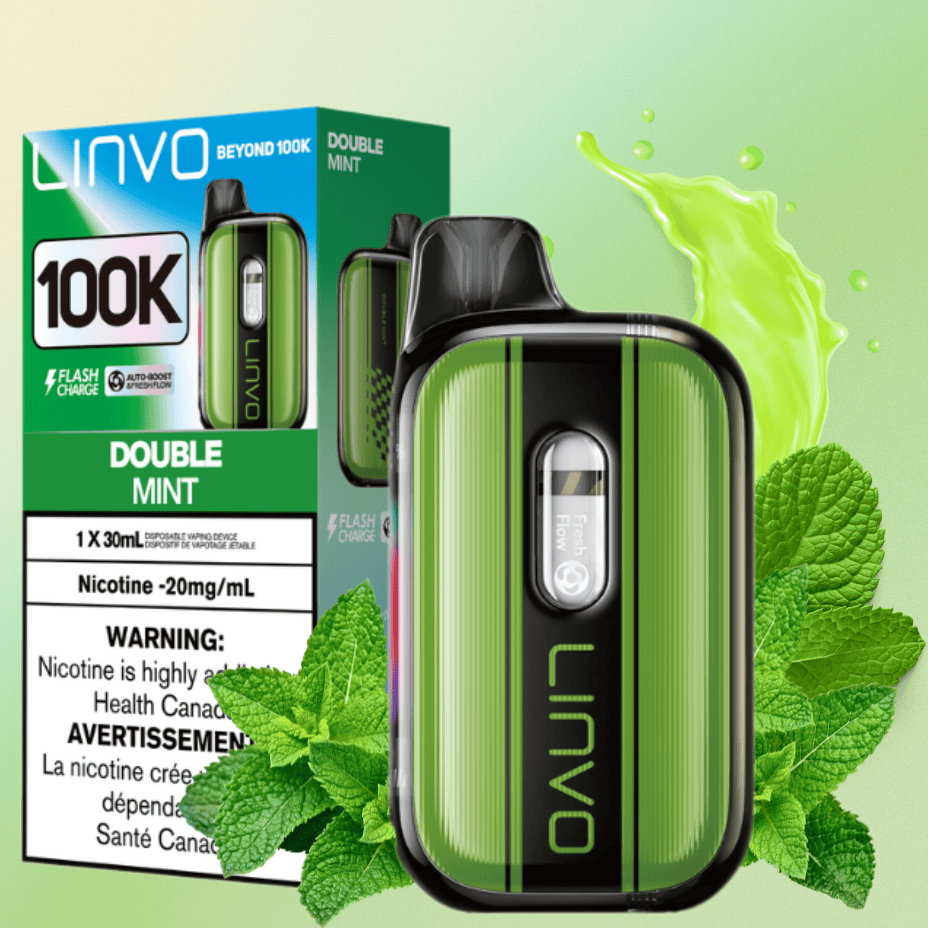 Linvo Beyond 100K Disposable Vape - Double Mint Airdrie Vape SuperStore and Bong Shop Alberta Canada