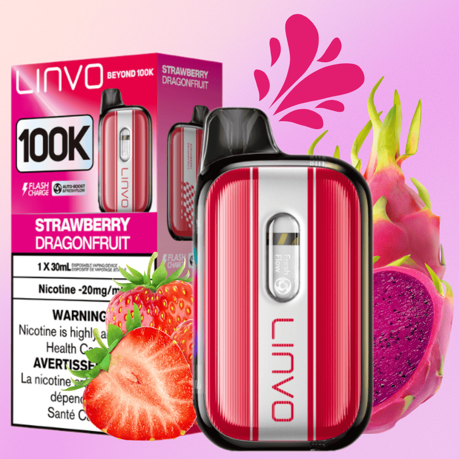 Linvo Beyond 100K Disposable Vape - Strawberry Dragonfruit Airdrie Vape SuperStore and Bong Shop Alberta Canada