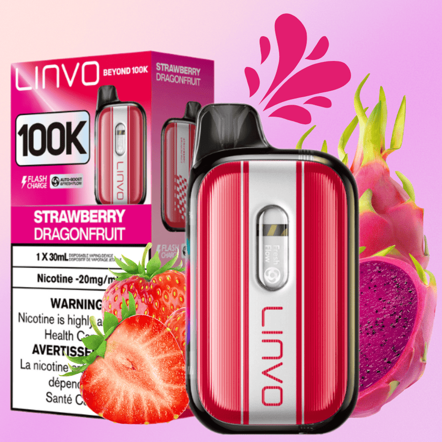 Linvo Beyond 100K Disposable Vape - Strawberry Dragonfruit Airdrie Vape SuperStore and Bong Shop Alberta Canada