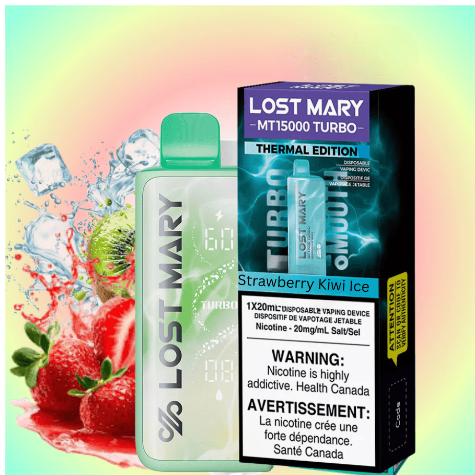 Lost Mary MT50K Turbo Disposable Vape-Strawberry Kiwi Ice Airdrie Vape SuperStore and Bong Shop Alberta Canada