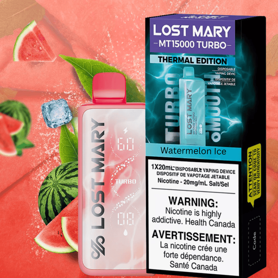Lost Mary MT50K Turbo Disposable Vape-Watermelon Freeze Airdrie Vape SuperStore and Bong Shop Alberta Canada