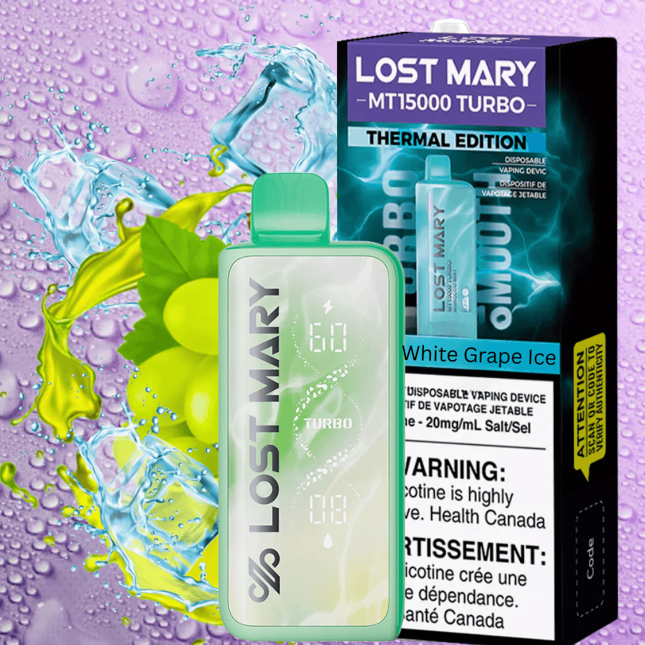 Lost Mary MT50K Turbo Disposable Vape-White Grape Ice Airdrie Vape SuperStore and Bong Shop Alberta Canada