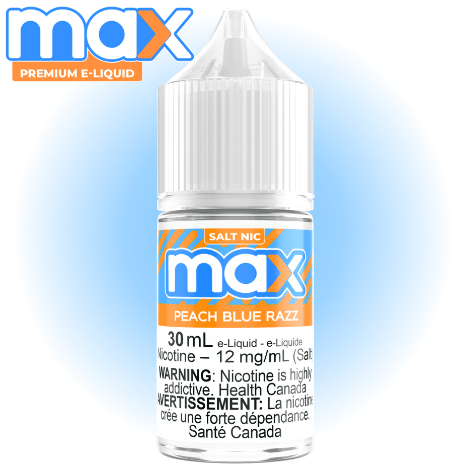 Max E-Liquid Peach Blue Razz Salt 30mL in Airdrie, AB