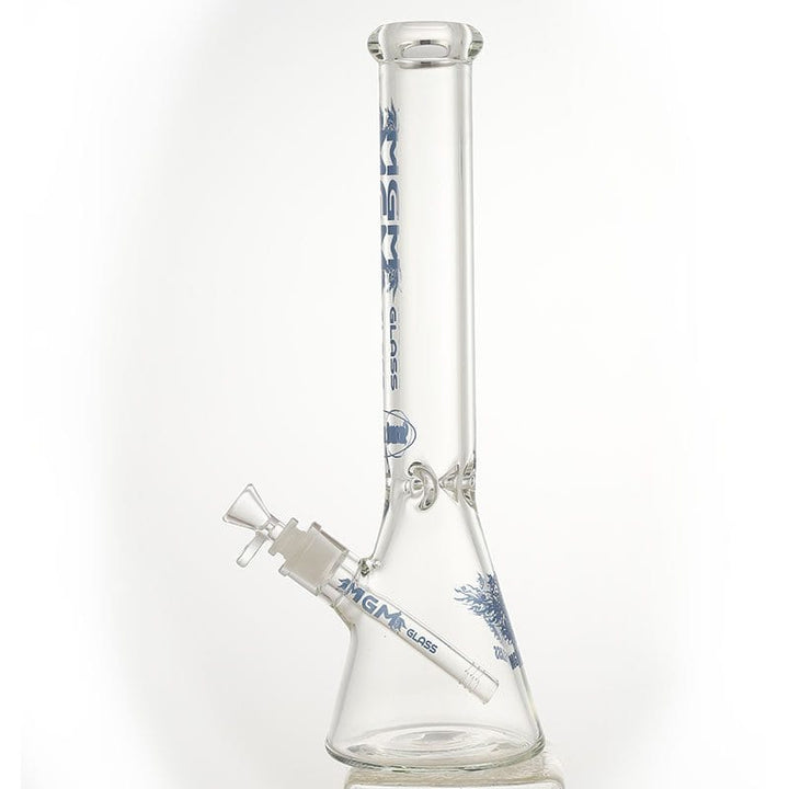 MGM Glass 9mm Classic Clear Logo Beaker-16" Airdrie Vape SuperStore and Bong Shop Alberta Canada