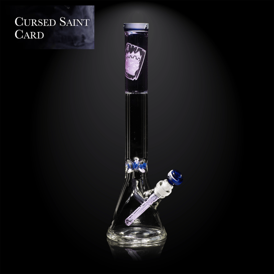 Milkyway 9mm Cursed Saint Card Beaker Bong-16" Airdrie Vape SuperStore and Bong Shop Alberta Canada