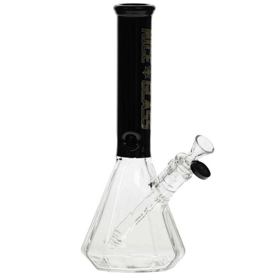 Nice Glass 12 Sided Pyramid Beaker 11" 11" / Black Airdrie Vape SuperStore and Bong Shop Alberta Canada