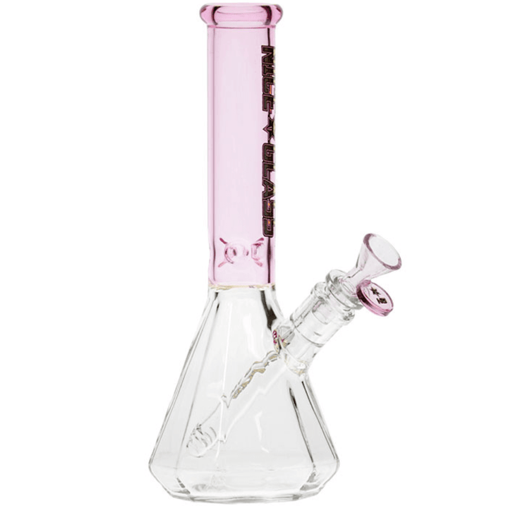 Nice Glass 12 Sided Pyramid Beaker 11" 11" / Pink Airdrie Vape SuperStore and Bong Shop Alberta Canada