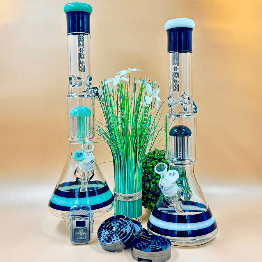 Nice Glass 7mm 10-Arm Tree Beaker 17" Smoke / 17 Inches Airdrie Vape SuperStore and Bong Shop Alberta Canada