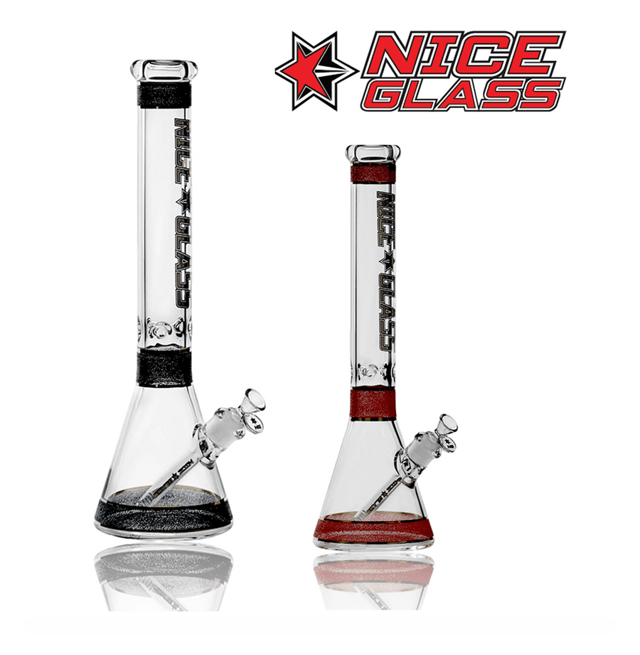 Nice Glass 7mm Textured Plated Beaker 18" Airdrie Vape SuperStore and Bong Shop Alberta Canada