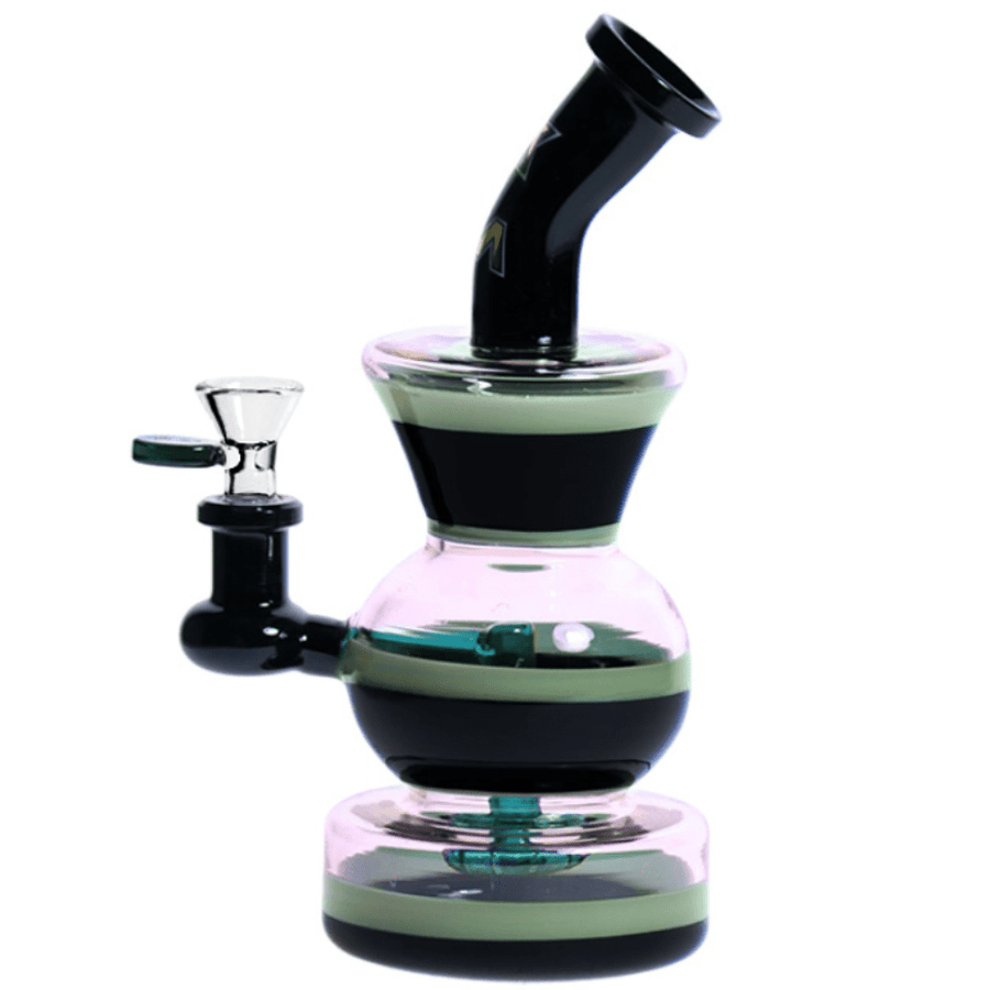 Nice Glass 9" Round Base Showerhead Bubbler 9" / Black/Green/Purple Airdrie Vape SuperStore and Bong Shop Alberta Canada