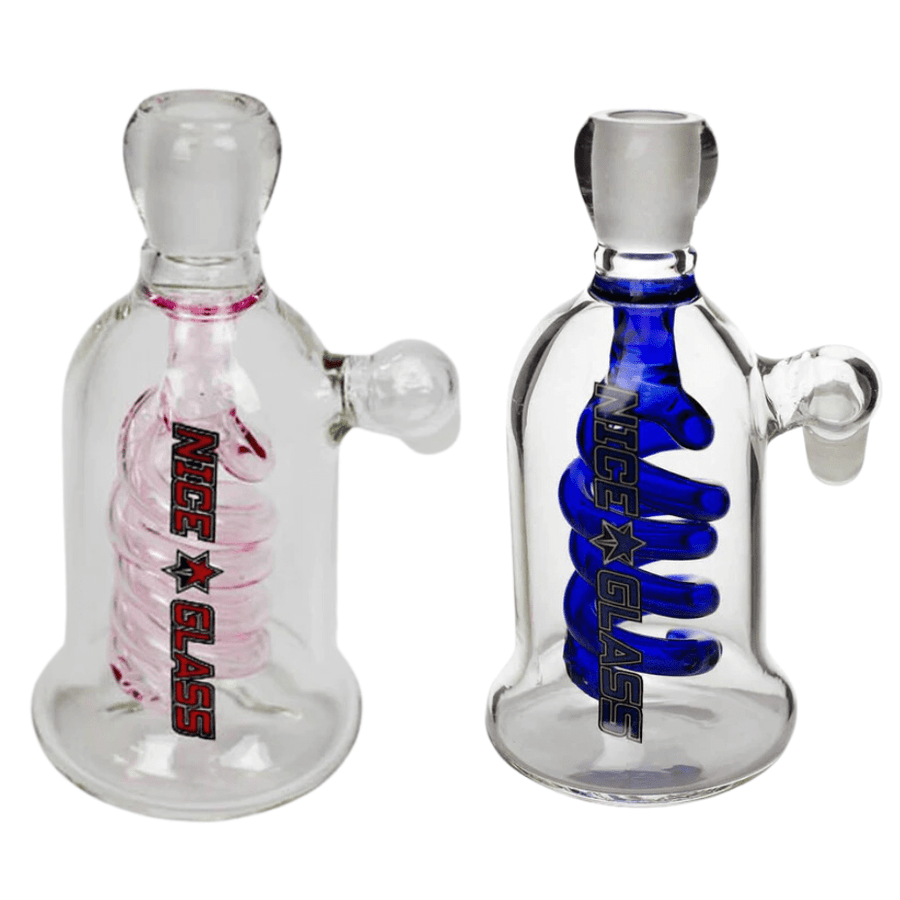 Nice Glass Coil Perc Ash Catcher 14mm / Blue Airdrie Vape SuperStore and Bong Shop Alberta Canada