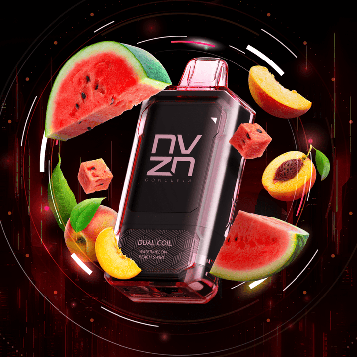 NVZN Caliburn Bar S18000 Disposable Vape-Watermelon Peach Swirl 18000 Puffs Airdrie Vape SuperStore and Bong Shop Alberta Canada
